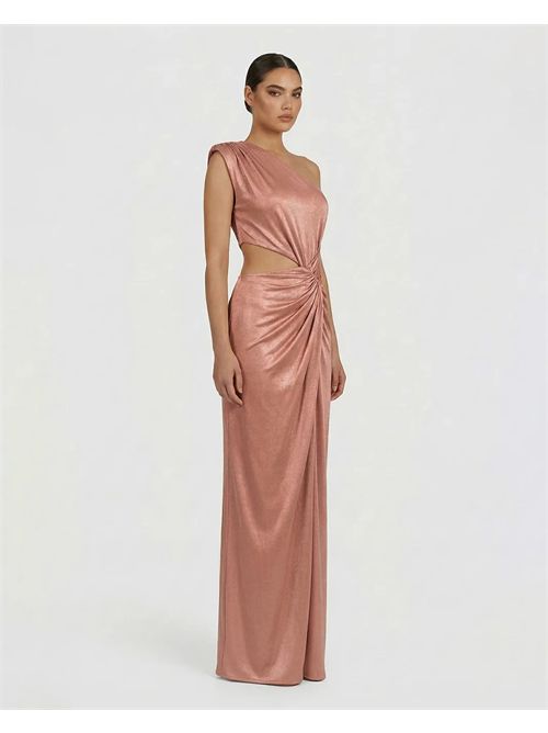 Abito monospalla in jersey metallizzato e cut out ALMA SANCHEZ | ASTRAL-ELROSE GOLD